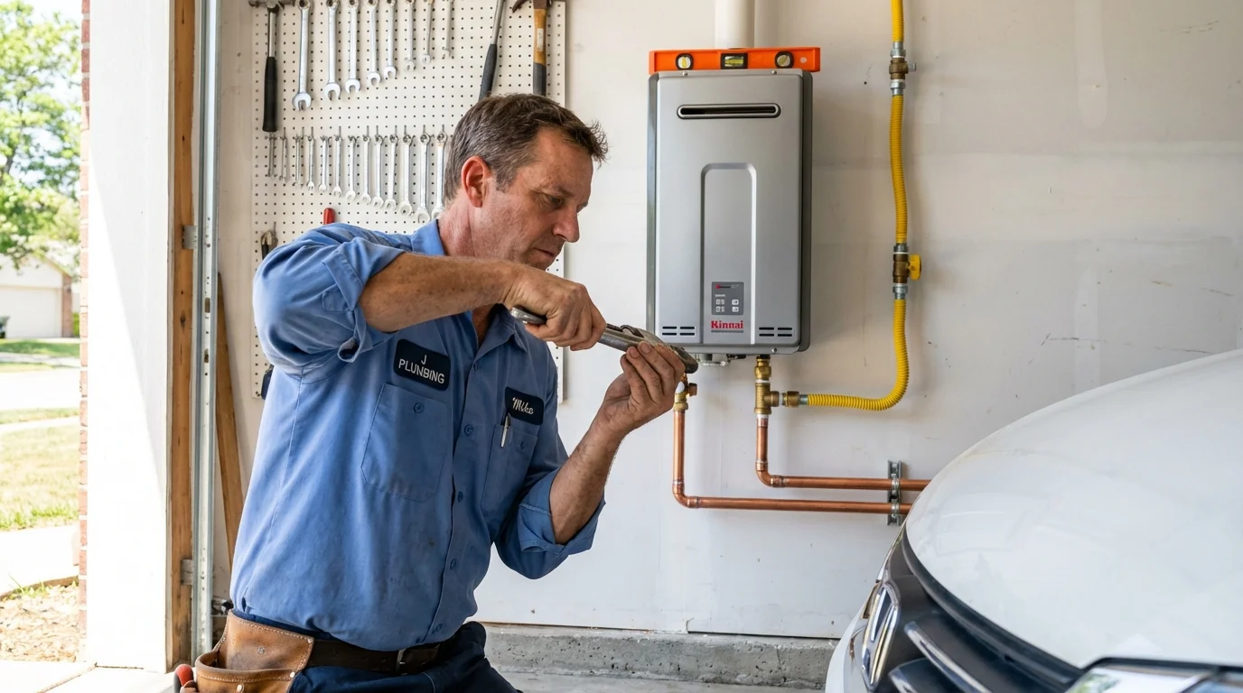 Tankless water heater installation by a Johns Plumbing LLC plumber in Issaquah